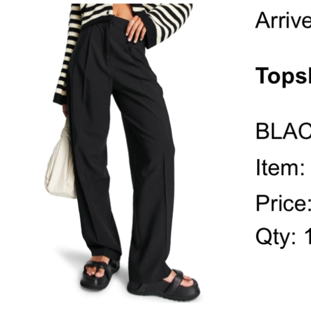 Topshop Black Wide-Leg Trousers